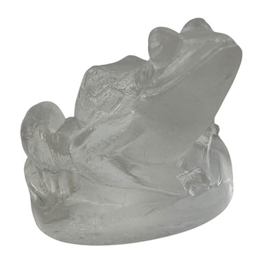 Lot 64 - LALIQUE - FRENCH CRYSTAL GLASS FROG FIGURINE