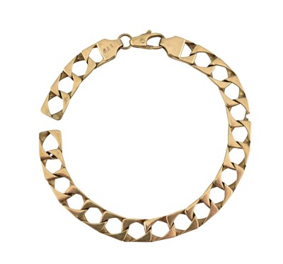 Lot 277 - 9CT GOLD FLAT LINK BRACELET