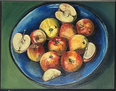 Lot 48 - POLLY MILLER (LATE 20TH CENTURY) - OIL ON CANVAS STILL LIFE PAINTING