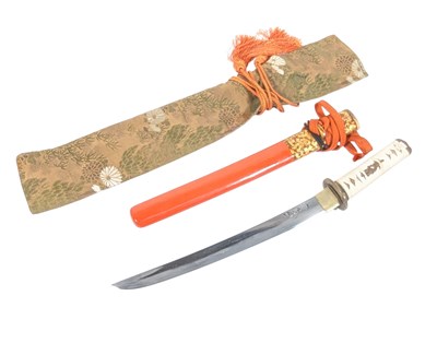 Lot 4 - 19TH CENTURY 1886 JAPANESE ISE SHRINE TANTO - KANETSUGU SIGNED