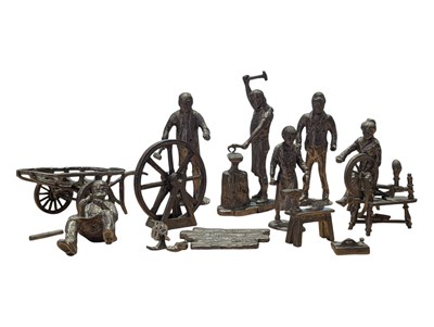 Lot 350 - COLLECTION OF VINTAGE 20TH CENTURY WHITE METAL PEWTER FIGURES / ORNAMENTS