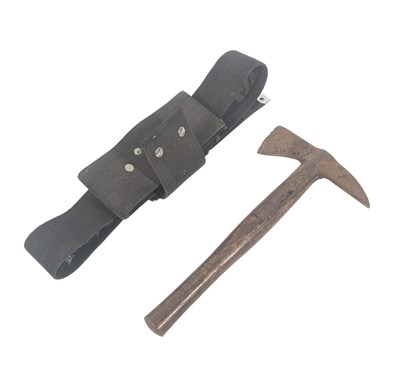 Lot 381 - BRITISH MILITARY ISSUED GILPIN AXE & WEBBING BELT