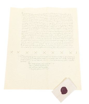 Lot 202 - WOLF HALL (2024) - PRODUCTION PROP - FRANCE AND SPAIN TREATY AND LETTER