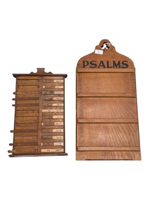 Lot 945 - 20TH CENTURY WOODEN PSALM BOARD & A DUTY BOARD