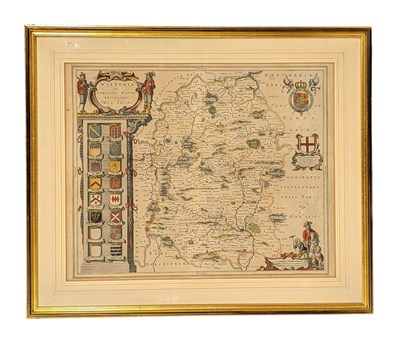 Lot 209 - BLAEU, JOHANNES BLAEU (1599-1673): HAND-COLOURED MAP OF WILTSHIRE