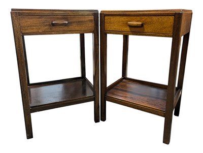 Lot 685 - AIR MINISTRY FURNITURE - PAIR OF MID CENTURY MAHOGANY BEDSIDE TABLES