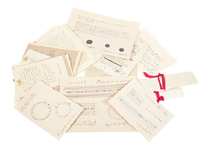 Lot 386 - WOLF HALL (2024) - COLLECTION OF PRODUCTION PROP CROMWELL LETTERS AND SKETCHES