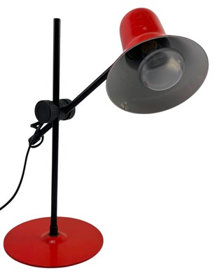 Lot 61 - VENETA LUMI ITALY - 1970S RED DESK / TABLE LAMP