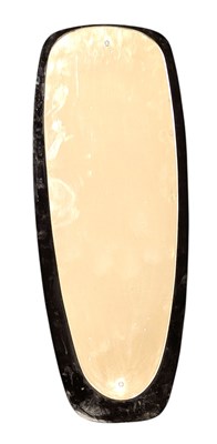 Lot 103 - ART DECO BLACK VITROLITE GLASS-FRAMED HANGING MIRROR