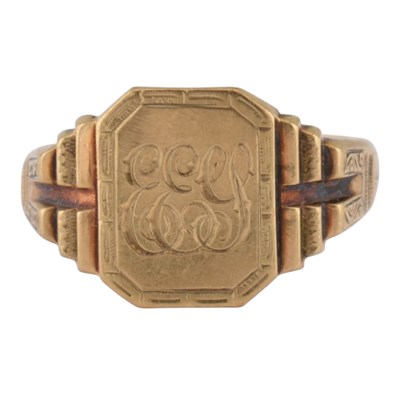Lot 375 - HALLMARKED 9CT GOLD SIGNET RING