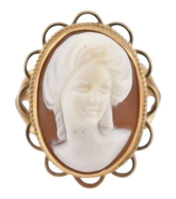 Lot 385 - HALLMARKED 9CT GOLD CAMEO RING