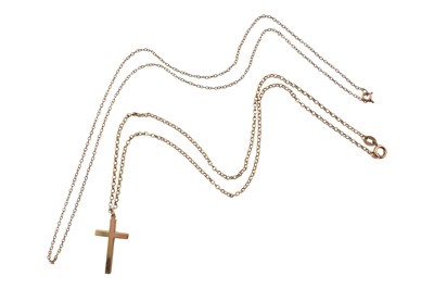 Lot 264 - HALLMARKED 9CT CROSS & NECKLACE WITH ANOTHER