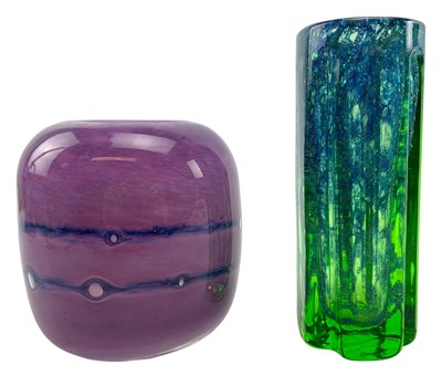 Lot 143 - BENNY MOTZFELDT - TWO NORWEGIAN STUDIO ART GLASS VASES