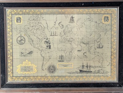 Lot 128 - ELIZABETH II 'THE ROYAL GEOGRAPHICAL SOCIETY' HALLMARKED SILVER MAP