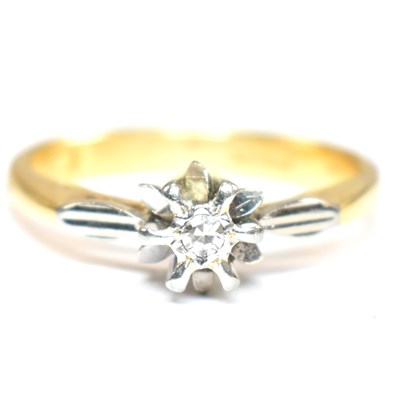 Lot 142 - HALLMARKED 18CT GOLD & DIAMOND SOLITAIRE RING