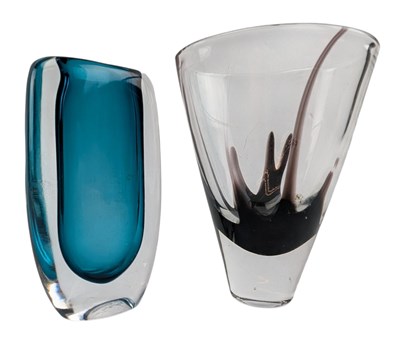 Lot 264 - VICKE LINDSTRAND FOR KOSTA BODA - TWO MID STUDIO ART GLASS VASES