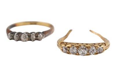 Lot 173 - TWO 18CT GOLD & DIAMOND RINGS