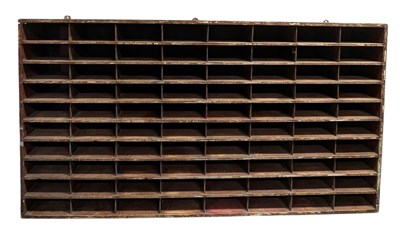 Lot 598 - 20TH VINTAGE MARINE / NAVAL SIGNAL FLAG CABINET / CUBBY HOLE