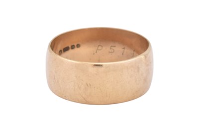 Lot 342 - HALLMARKED 9CT GOLD WIDE BAND RING