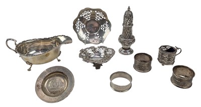 Lot 54 - VICTORIAN HALLMARKED SILVER BON BON DISH & OTHER HALLMARKED SILVER PIECES