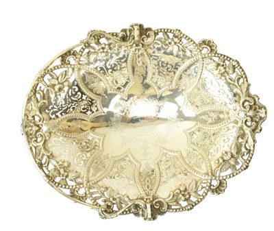 Lot 3 - VICTORIAN HALLMARKED SILVER SWING HANDLED CAKE / FRUIT BASKET
