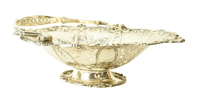 Lot 3 - VICTORIAN HALLMARKED SILVER SWING HANDLED CAKE / FRUIT BASKET