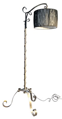 Lot 508 - FRENCH ANTIQUE-STYLE WROUGHT-STEEL STANDARD LAMP