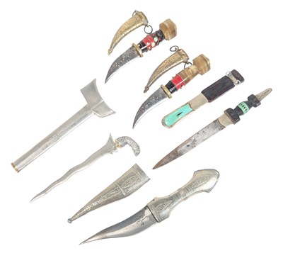 Lot 385 - COLLECTION OF FIVE ETHNIC DAGGERS