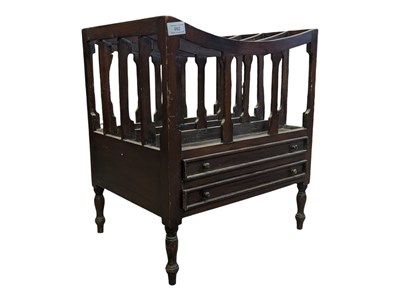 Lot 992 - 19TH CENTURY VICTORIAN STYLE CANTERBURY MAGAZINE RACK