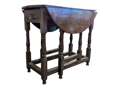 Lot 998 - 18TH CENTURY ELM GATE LEG DINING TABLE