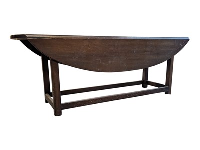 Lot 989 - GEORGE III REVIVAL GATE LEG MAHOGANY WAKE TABLE ( DINING TABLE )
