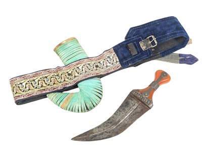 Lot 413 - EARLY 20TH CENTURY YEMENI JAMBIYA DAGGER