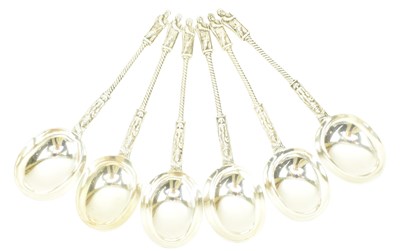 Lot 18 - SET OF SIX VICTORIAN HALLMARKED SILVER APOSTLE SOUP SPOONS