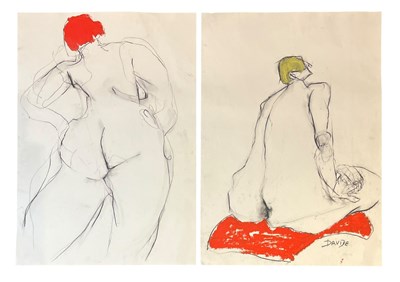 Lot 70 - VALERIE DAVIDE (1938-2017) - TWO UNTITLED OIL PASTELS ON PAPER