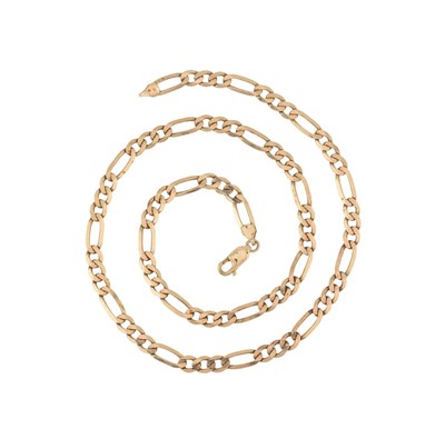 Lot 140 - HALLMARKED 9CT GOLD FIGARO CHAIN LINK NECKLACE