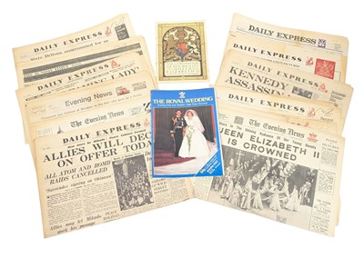 Lot 427 - HISTORY EPHEMERA - COLLECTION OF VINTAGE NEWSPAPERS DETAILING HISTORIC EVENTS
