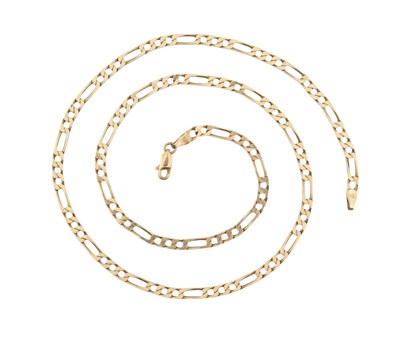 Lot 176 - HALLMARKED 9CT GOLD FIGARO CHAIN LINK NECKLACE