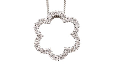 Lot 57 - HALLMARKED 18CT GOLD & DIAMOND PENDANT NECKLACE