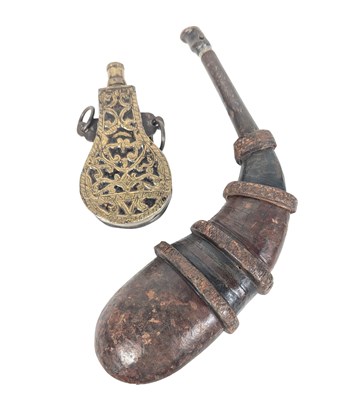 Lot 434 - WEST AFRICAN MANDINKA TRIBE & MOROCCAN POWDER HORN
