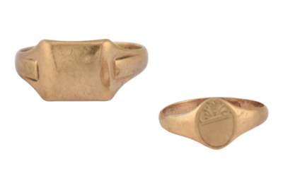 Lot 270 - TWO 9CT GOLD SIGNET RINGS