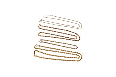 Lot 332 - 9CT GOLD NECKLACE CHAINS AF