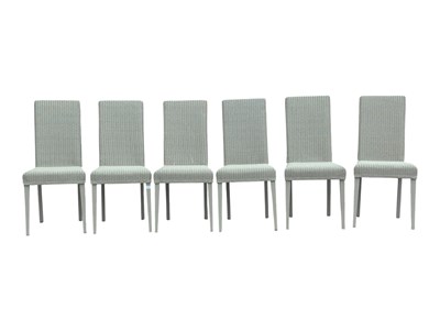 Lot 595 - LLOYD LOOM FURNITURE - SET OF SIX RATTAN WOVEN DINING CHAIRS