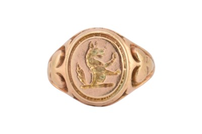 Lot 243 - HALLMARKED 9CT GOLD SIGNET SEAL RING