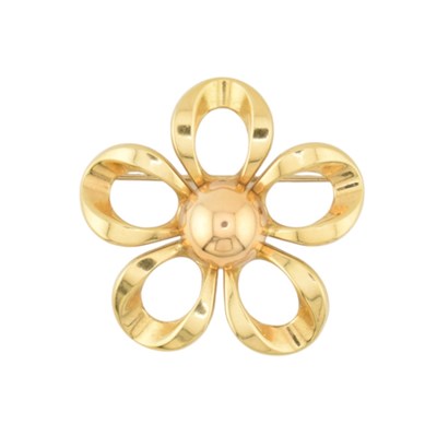 Lot 83 - 18CT GOLD FLOWER BROOCH