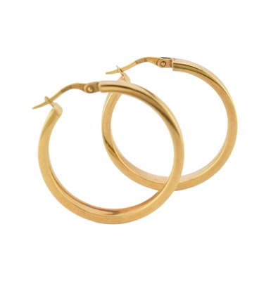 Lot 69 - PAIR OF ITALIAN HALLMARKED 9CT GOLD HOOP EARRINGS