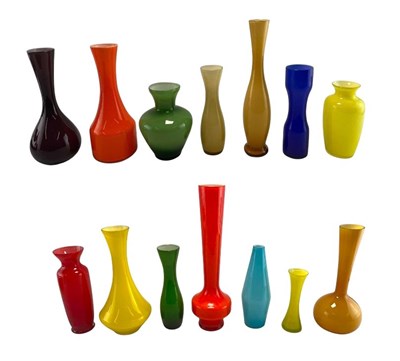 Lot 101 - SELECTION OF HOLMEGAARD STYLE AND OTHER GLASS VASES