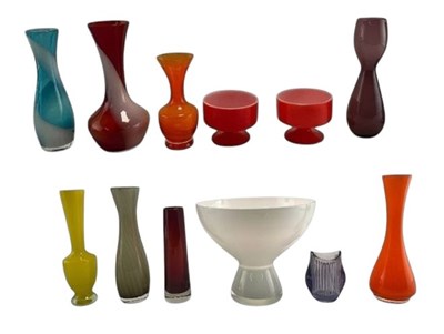 Lot 129 - SELECTION OF HOLMEGAARD STYLE AND OTHER GLASS VASES
