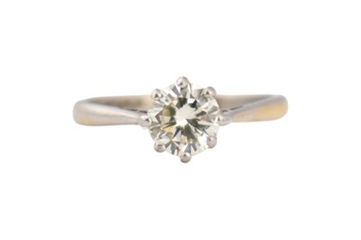 Lot 115 - 18CT GOLD & PLATINUM SOLITAIRE DIAMOND RING