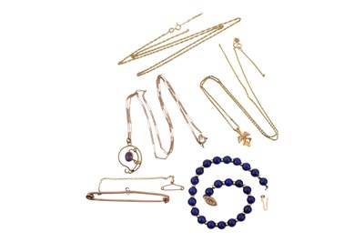 Lot 334 - COLLECTION OF 9CT GOLD & GEM SET AF JEWELLERY