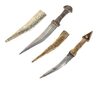 Lot 458 - TWO 19TH CENTURY PALESTINIAN JAMBIYA DAGGERS